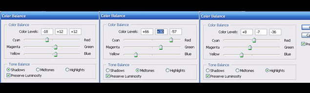 color balance settings