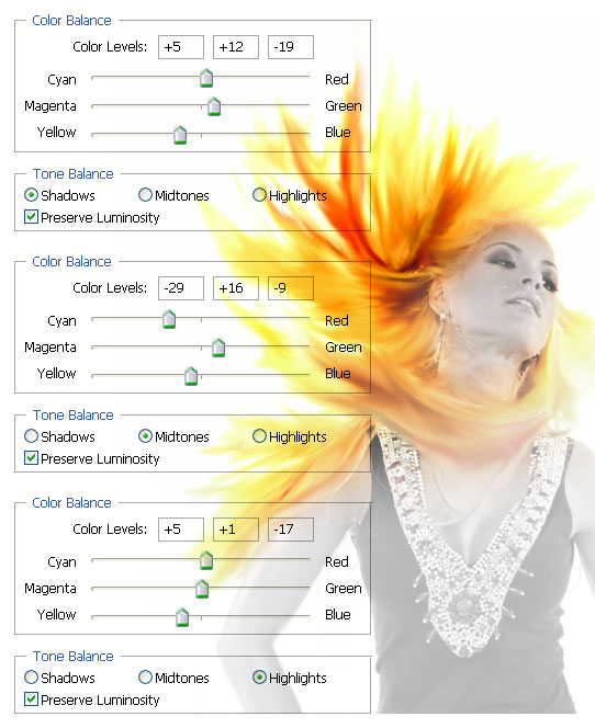 Phoenix Hair Effect blur tool