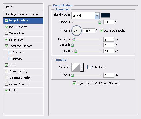inner shadow settings
