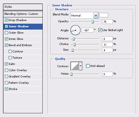inner glow settings